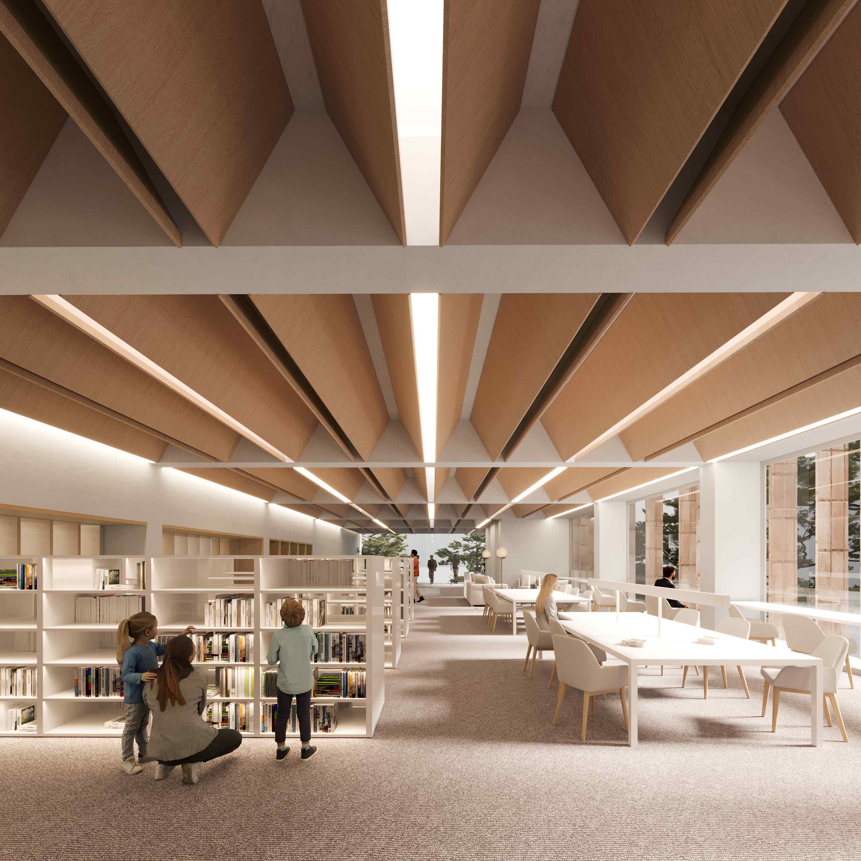 render and visualization nova biblioteca lliça barcelona