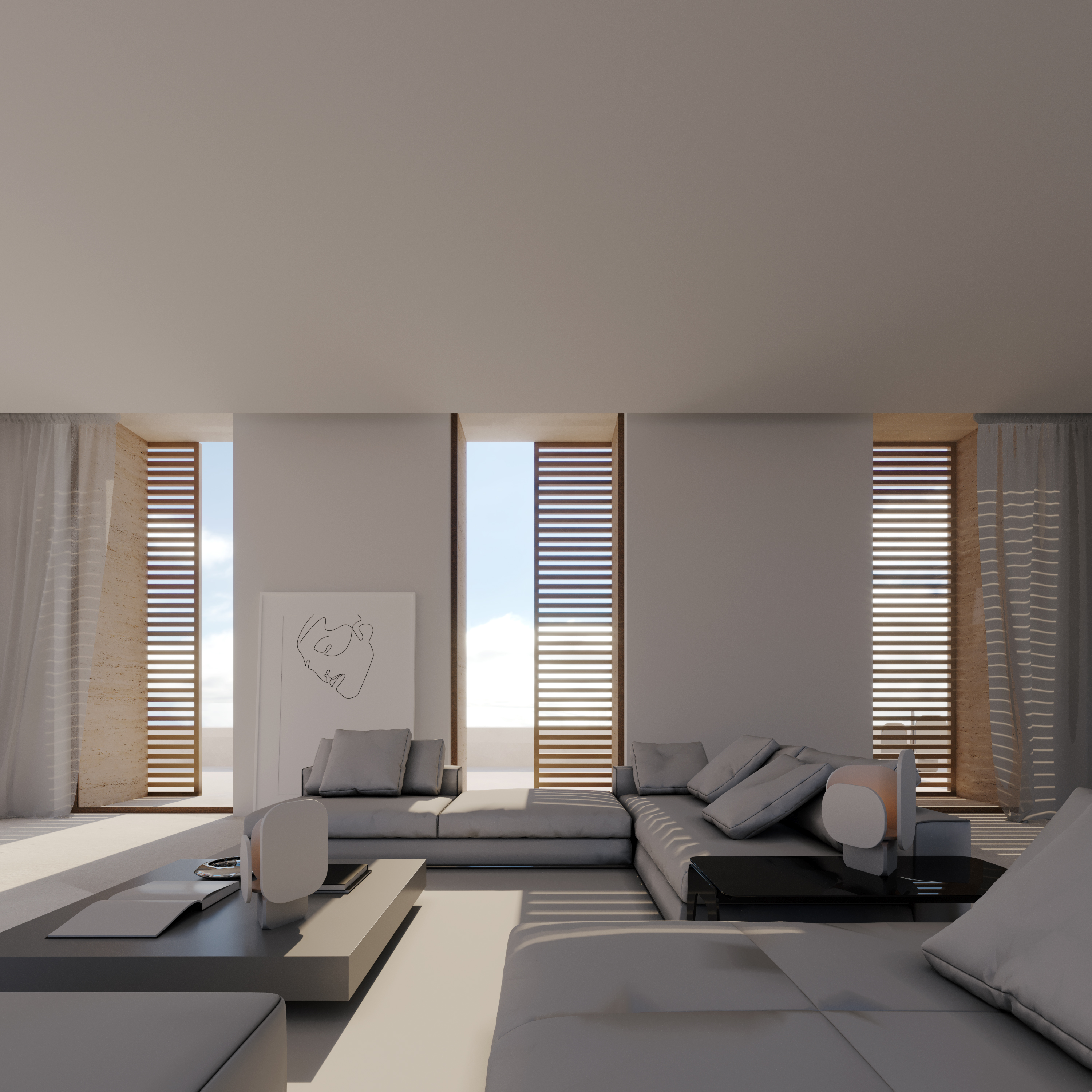 render and visualization new interior in greece